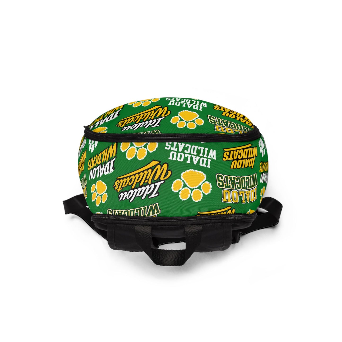 Idalou Wildcats Green & Gold Backpack – School Spirit Paw Print Design
