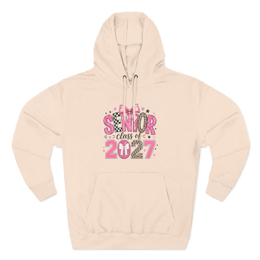 Senior Class of 2027 Hoodie — Pink Leopard Graduation Pullover