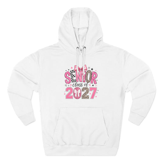 Senior Class of 2027 Hoodie — Pink Leopard Graduation Pullover