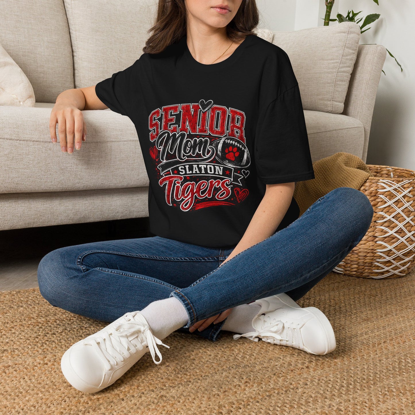 Senior Mom T-Shirt - Personalized Slaton Tigers Football Design