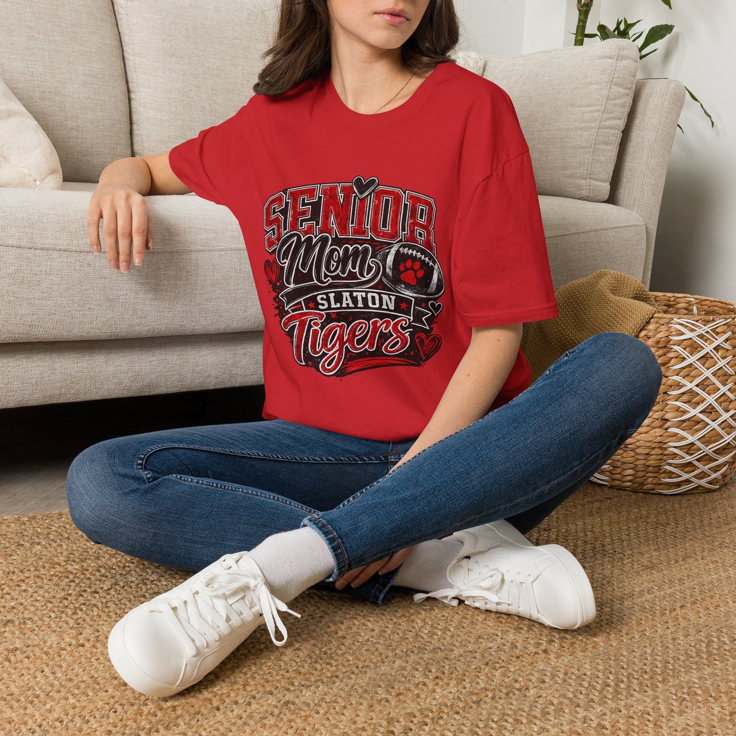 Senior Mom T-Shirt - Personalized Slaton Tigers Football Design