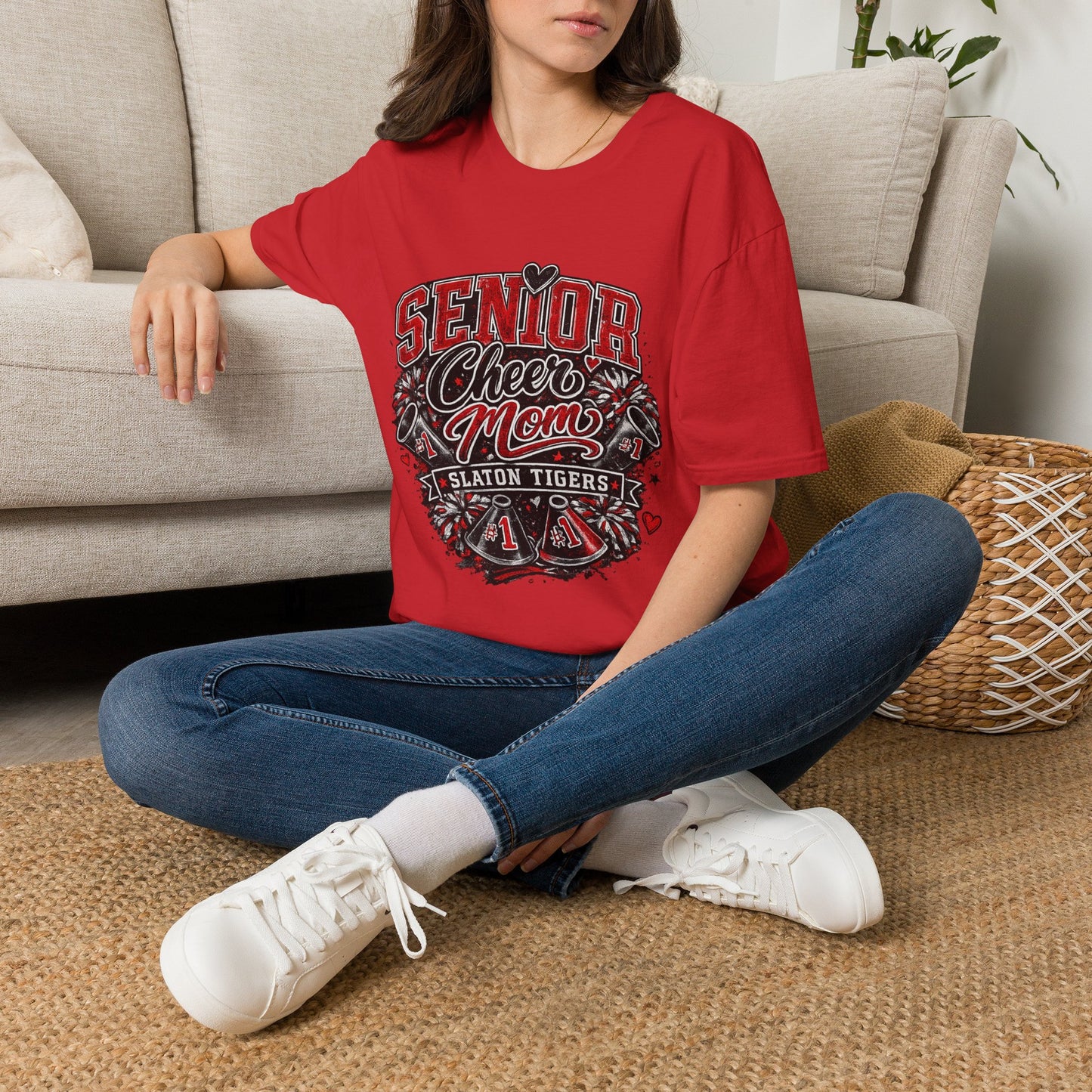 Senior Cheer Mom T-Shirt — Senior Cheerleading Mom Shirt (Slaton Tigers)