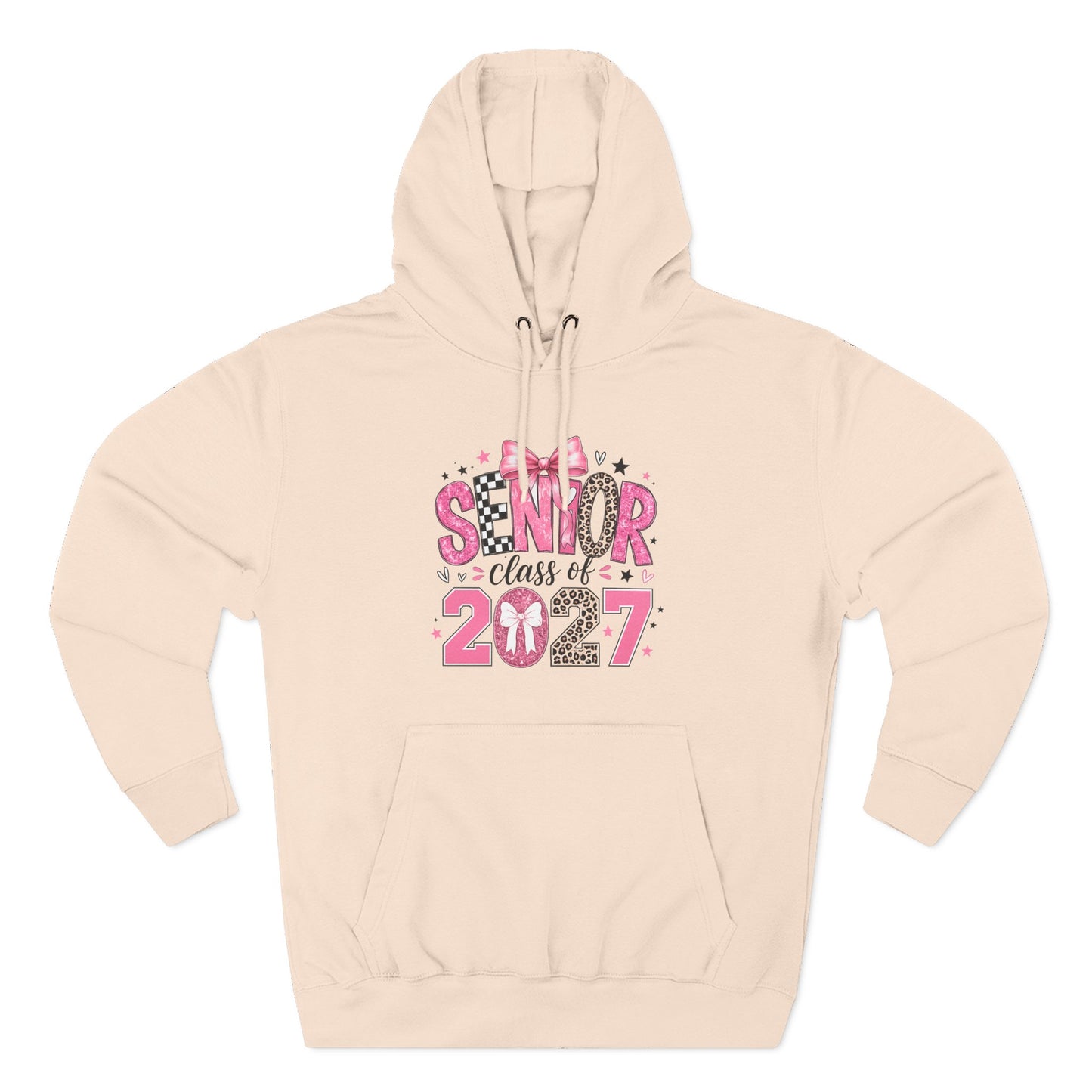 Senior Class of 2027 Hoodie — Pink Leopard Graduation Pullover